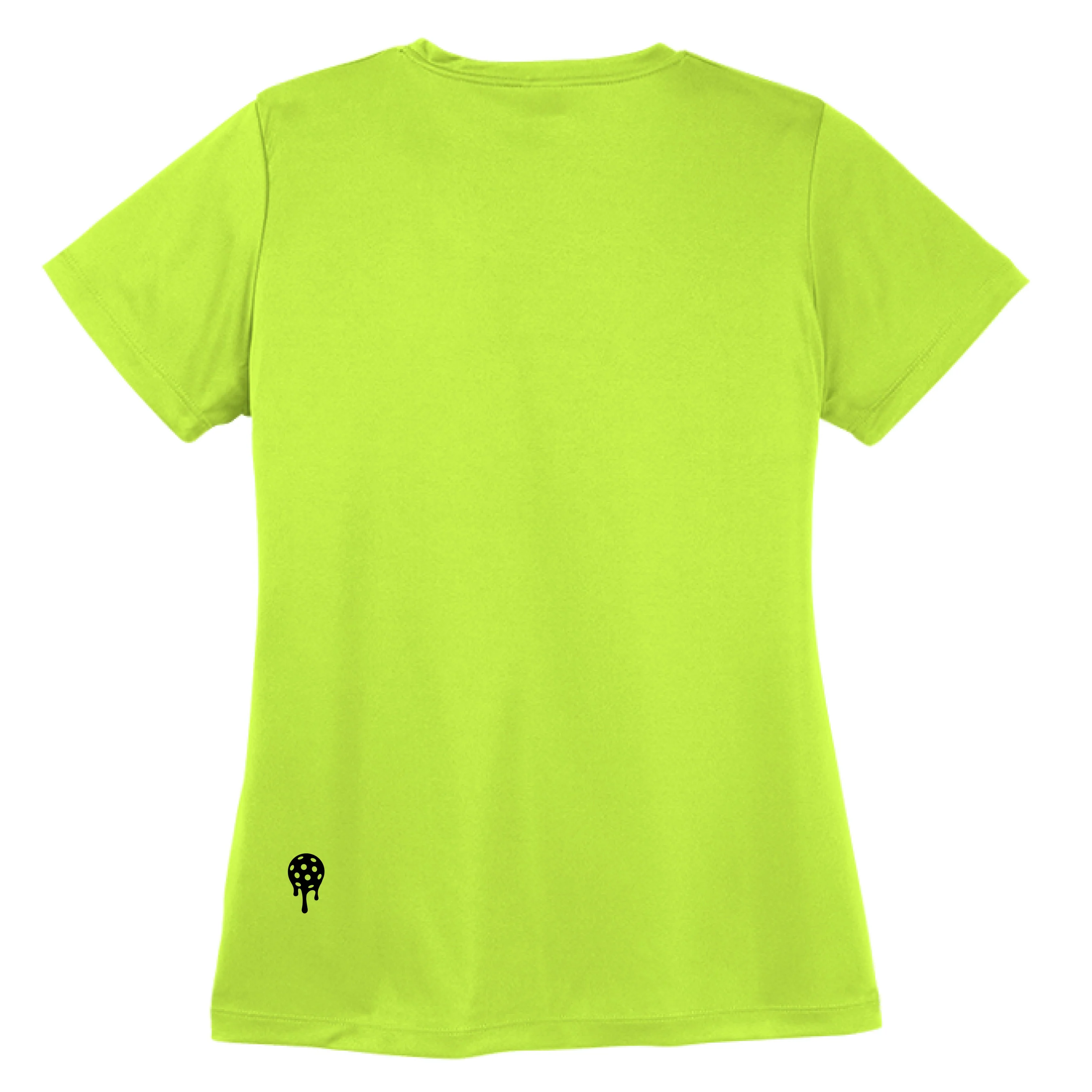 Women's Performance Tee - Court Drip Black Logo - Image 8
